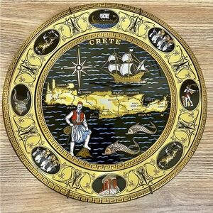 Crete Wall Plate by Stakias 24 K Gold handmade in Greece